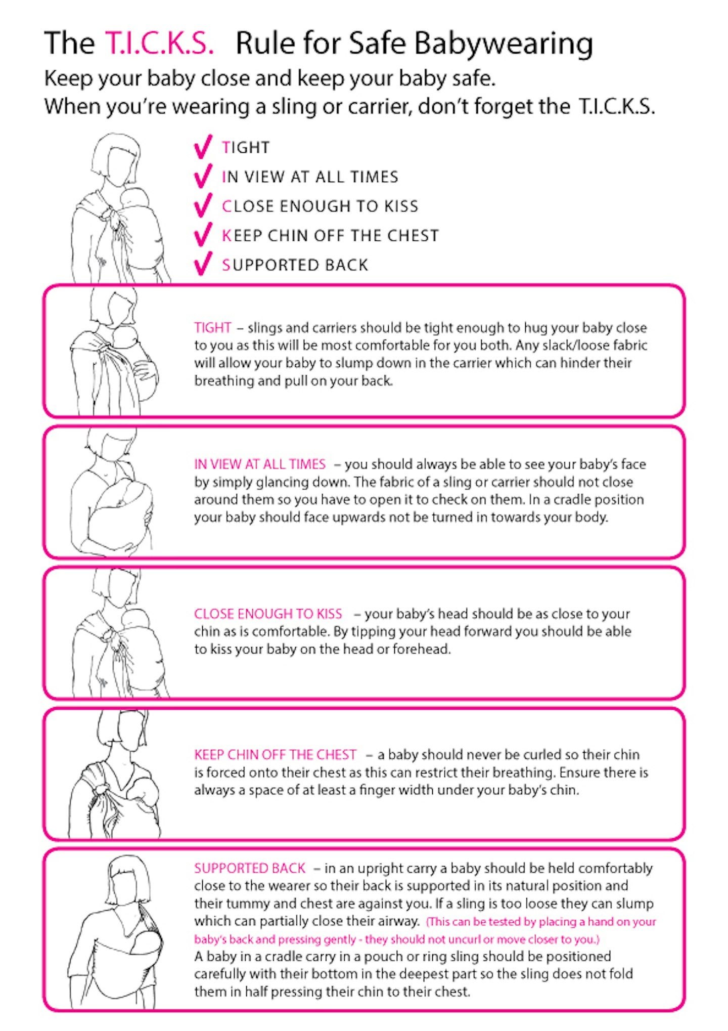 Ticks baby carrier safety guidelines