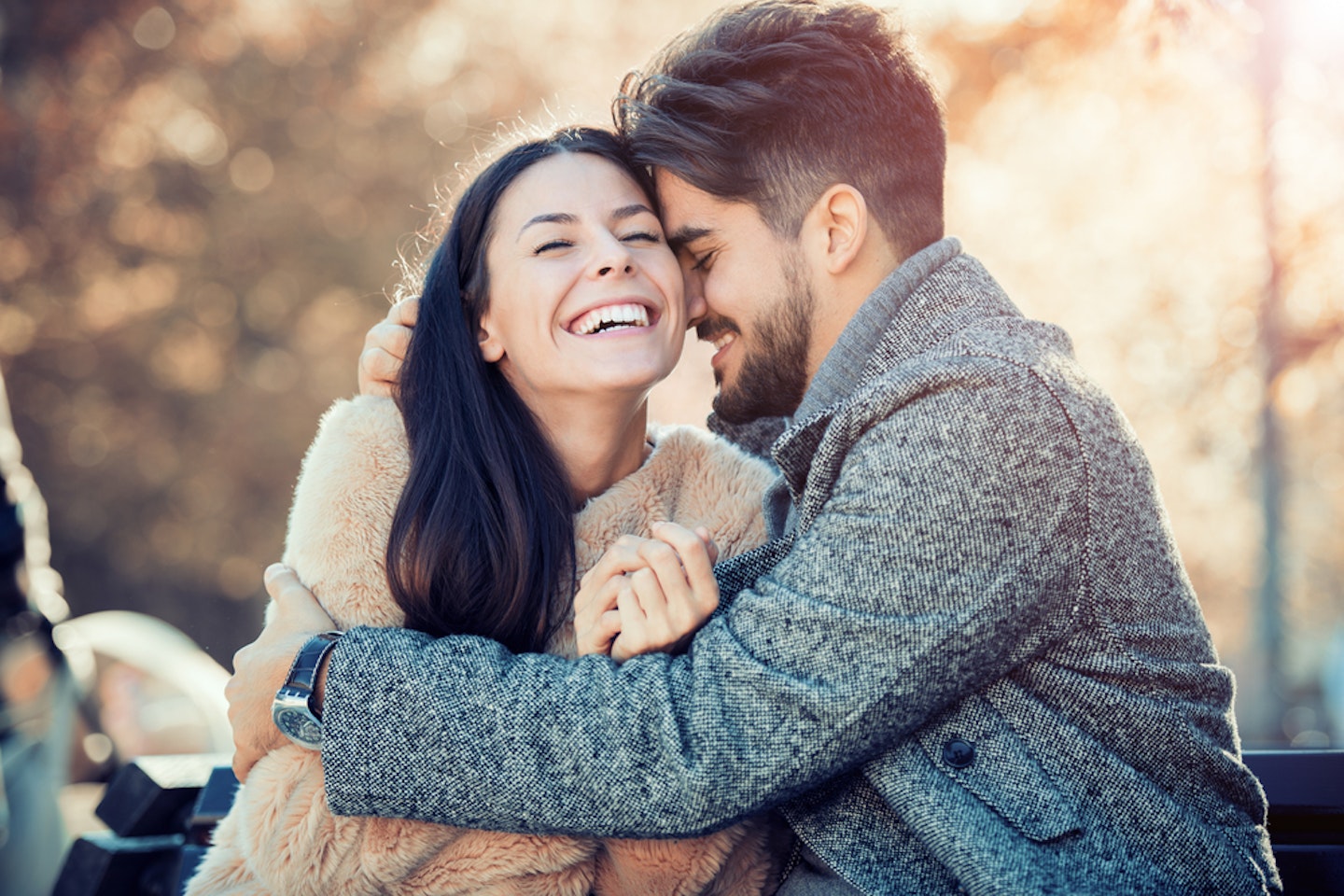 Couple having fun outside