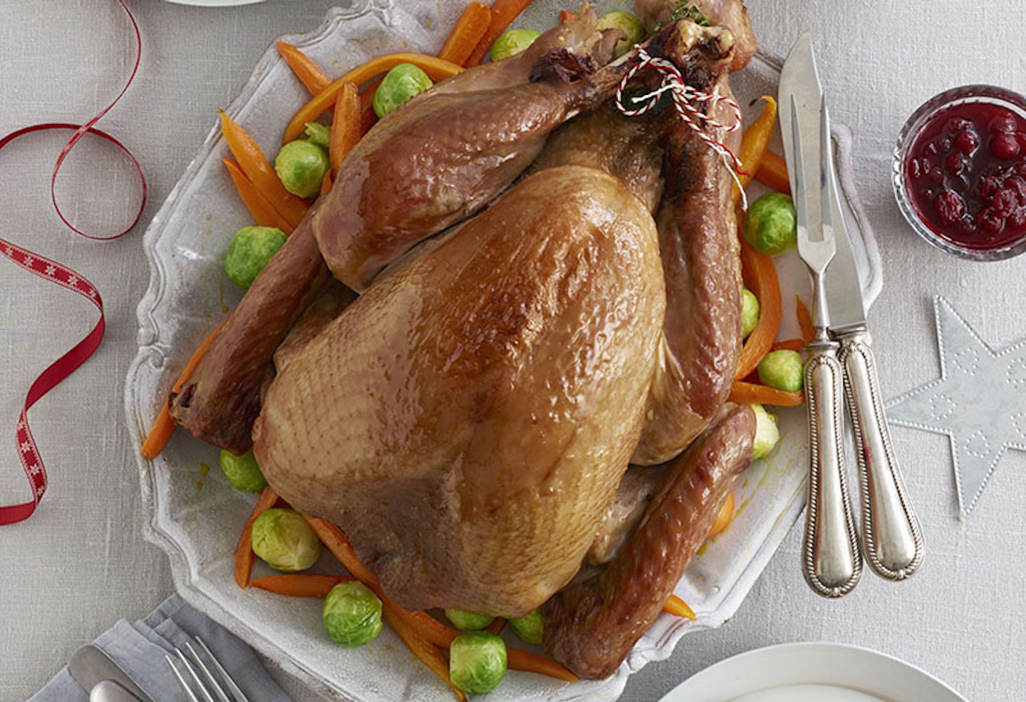 Turkey with butternut squash sage and onion stuffing and cranberry wine gravy by Annabel Karmel