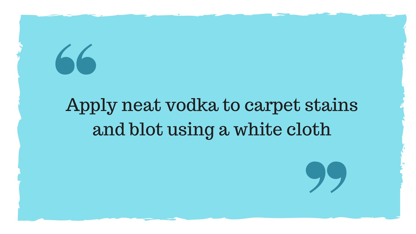 Apply neat vodka to carpet stains and blot using a white cloth