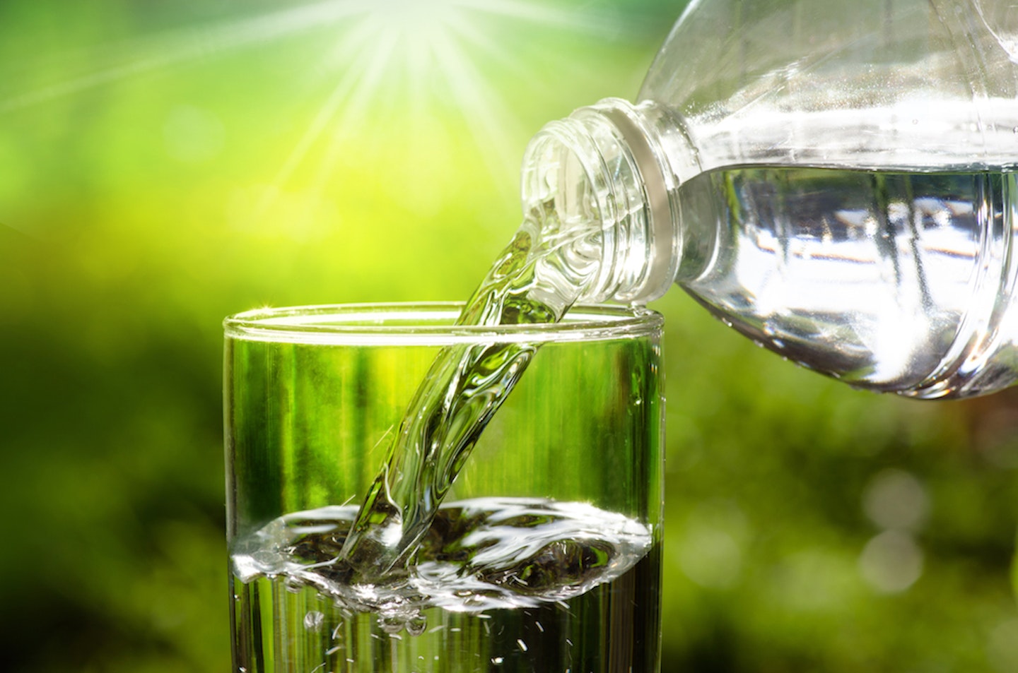 water being poured from a bottle