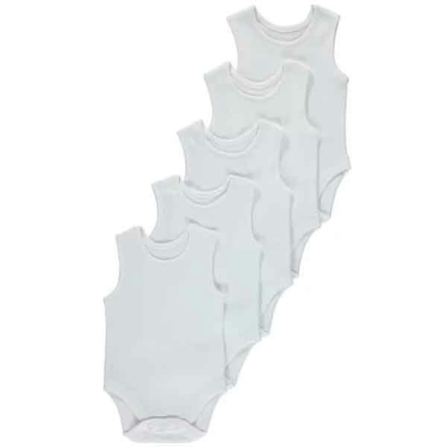 White Sleeveless Bodysuit 5 Pack