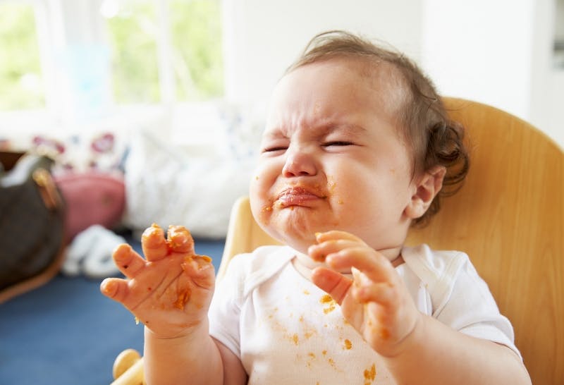 Baby still hot sale fussy after eating