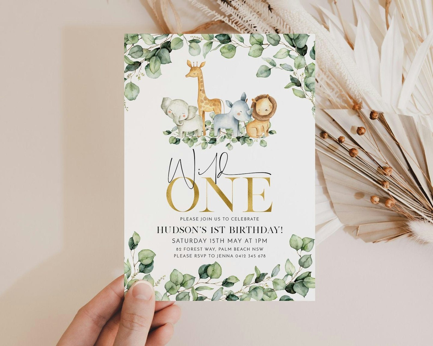 Wild One Birthday Invitations template