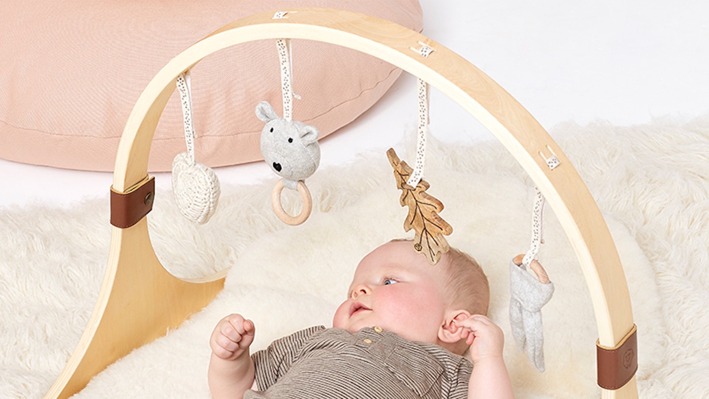 Stylish Scandi wooden baby play gyms