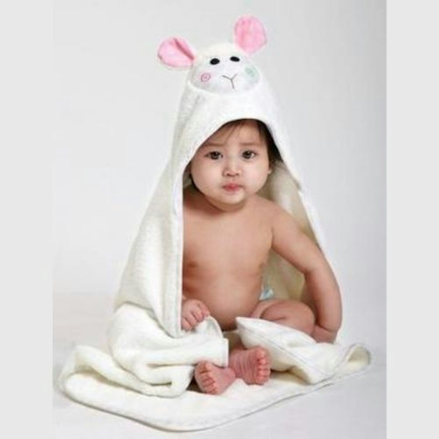 Zoocchini Cotton Baby Hooded Towels - Lola The Lamb