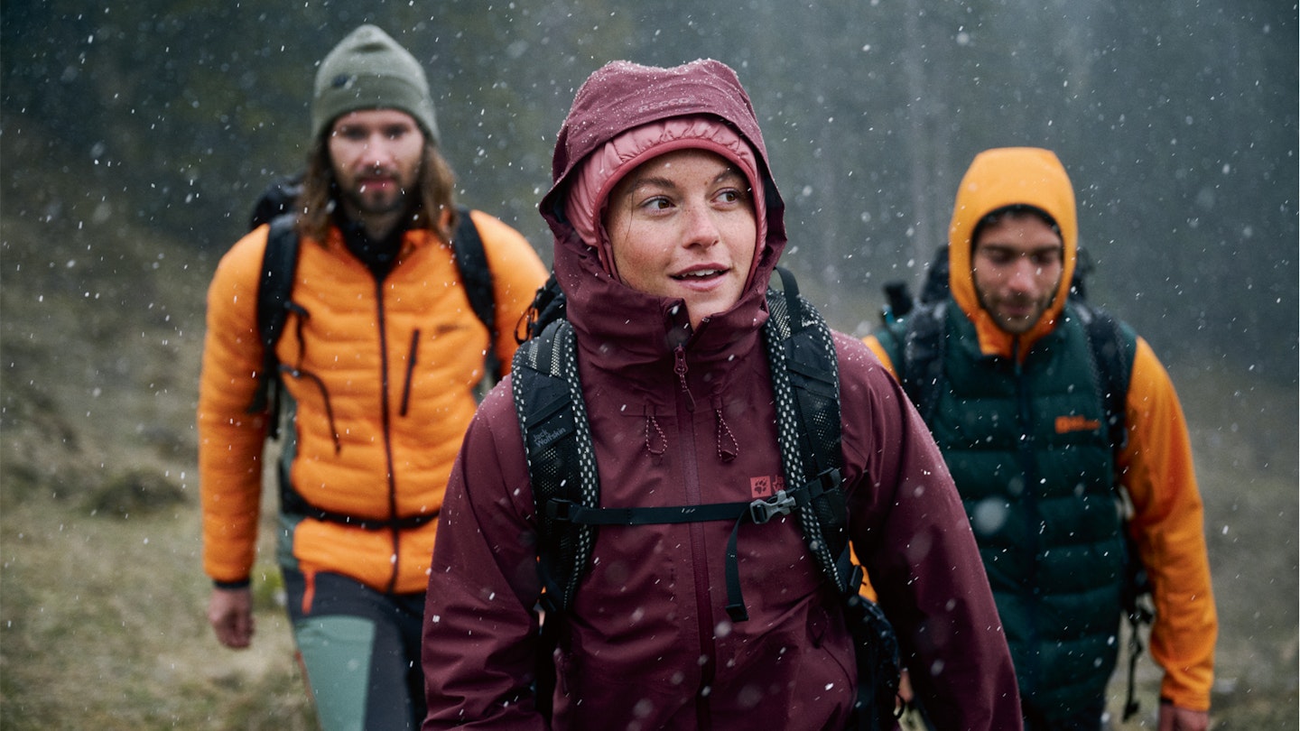 hiking through the snow with Jack Wolfskin