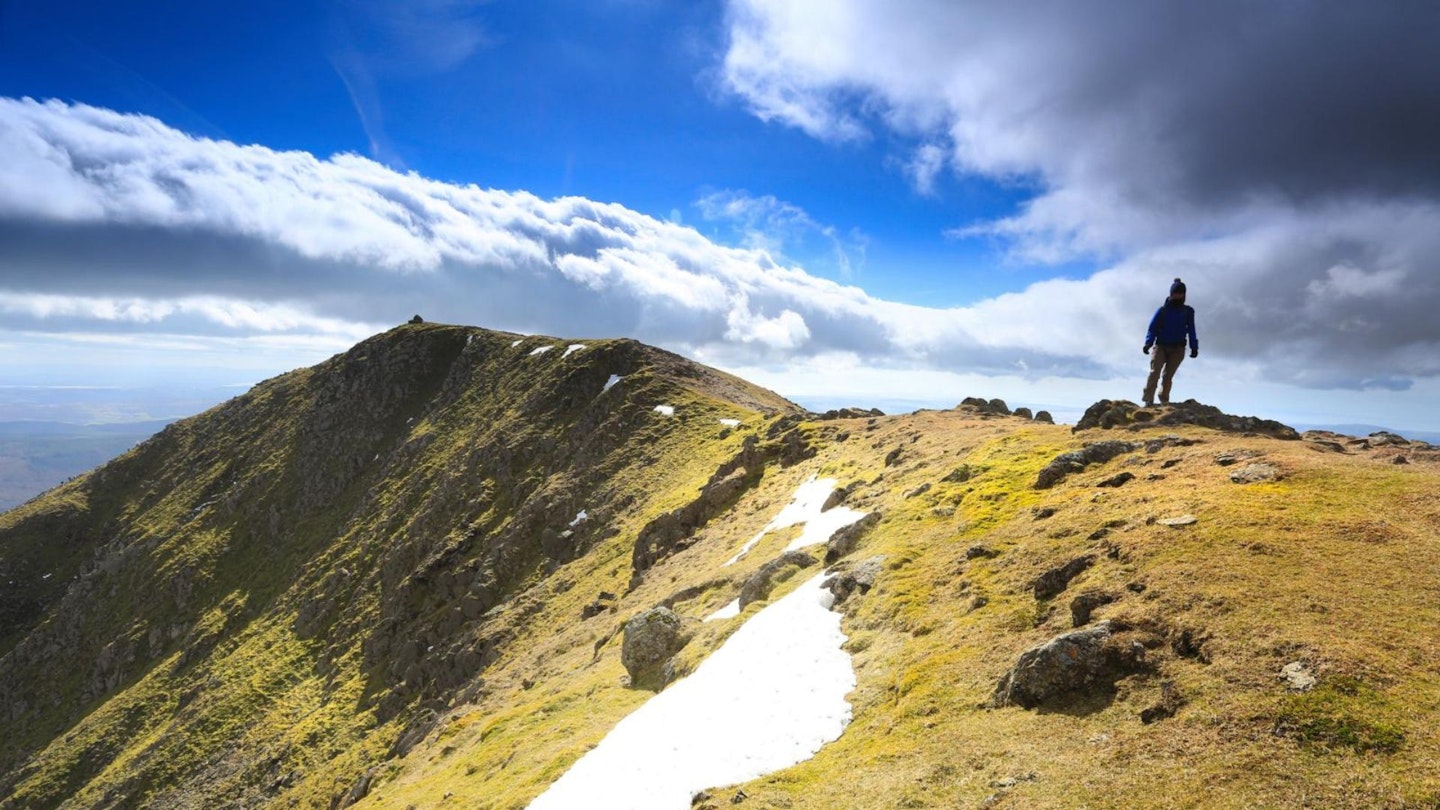 Leaving the summit of the Old Man of Coniston Lake District