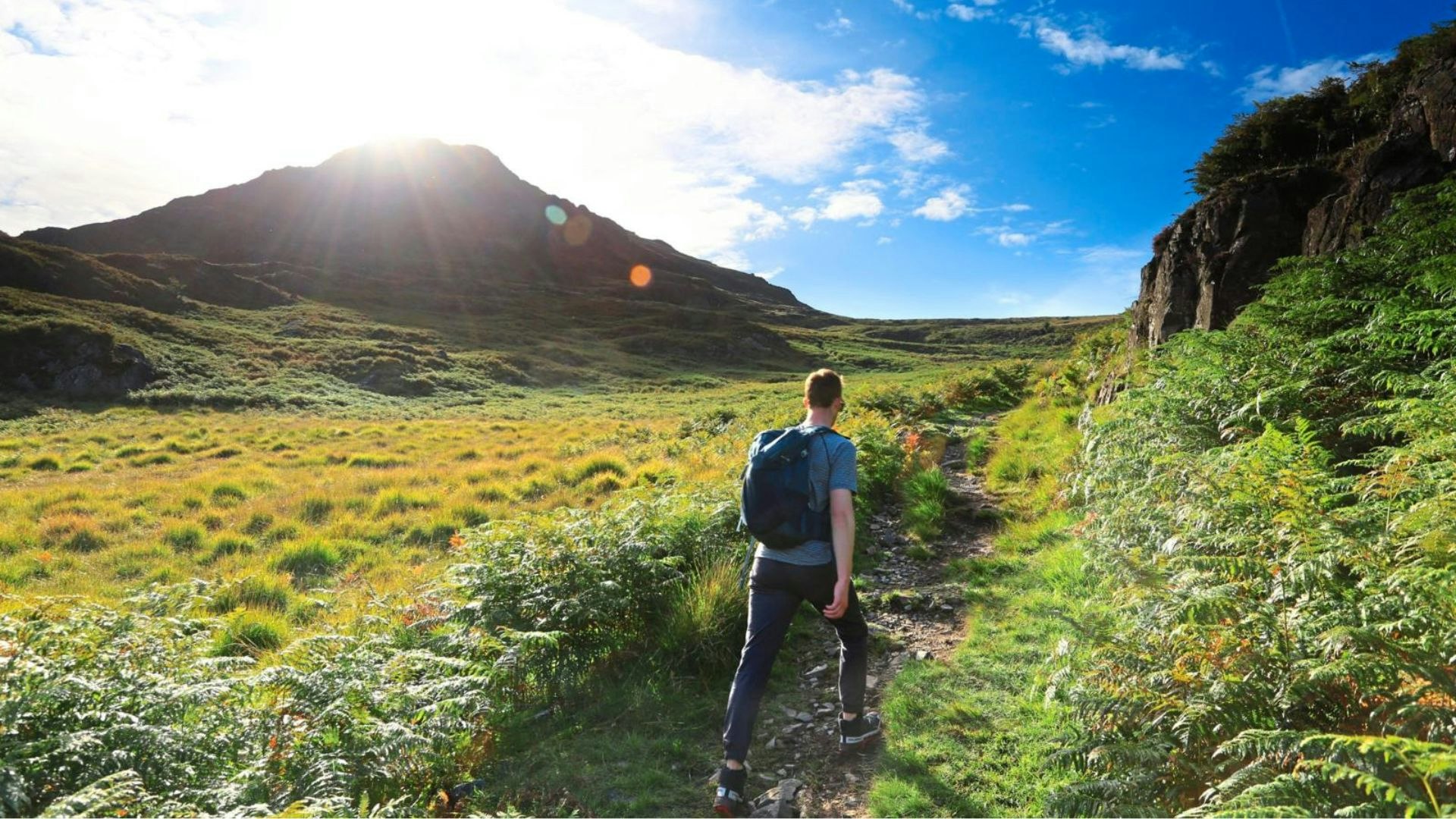 Walking beneath Harter Fell Lake District