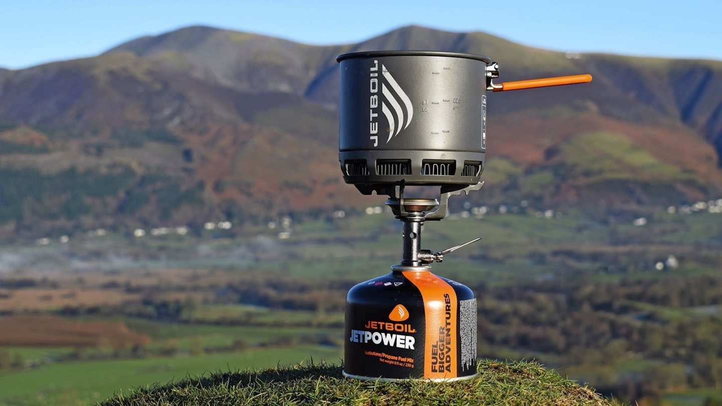 Jetboil sits on a rock