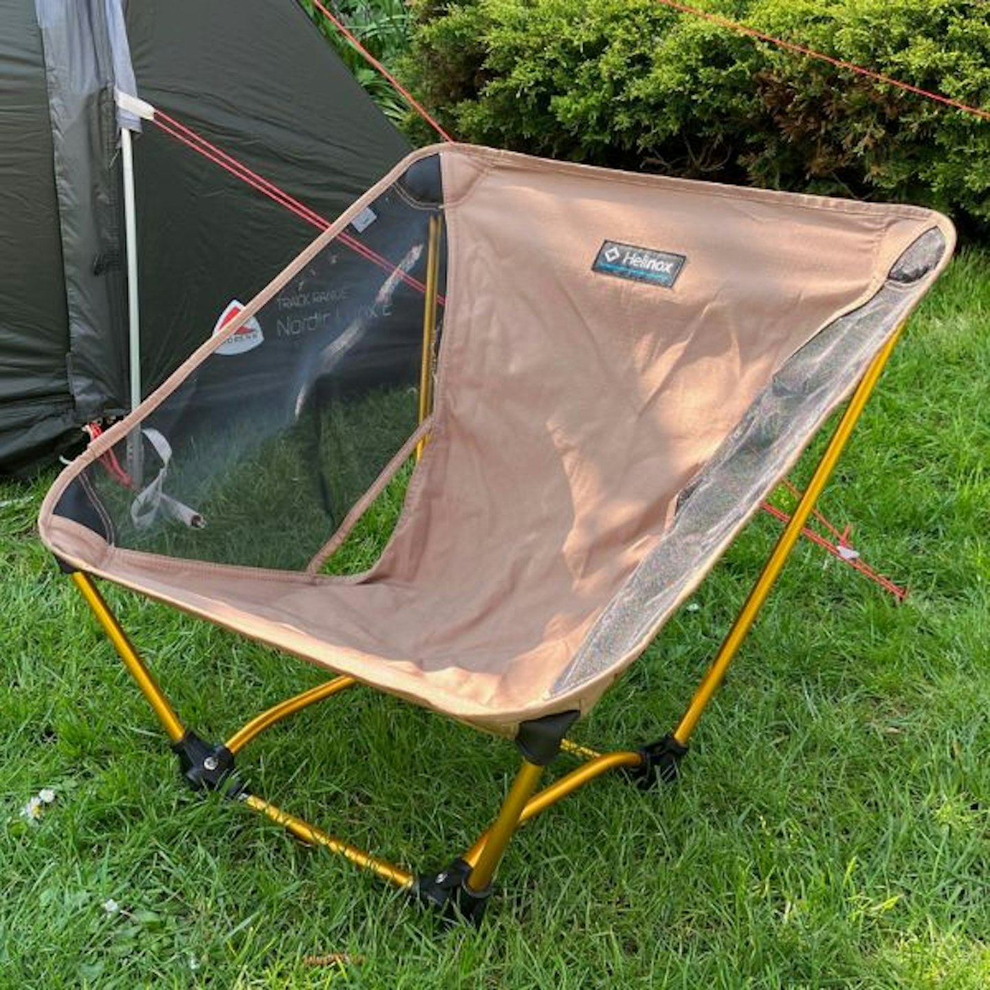 Helinox Ground Chair next to a tent