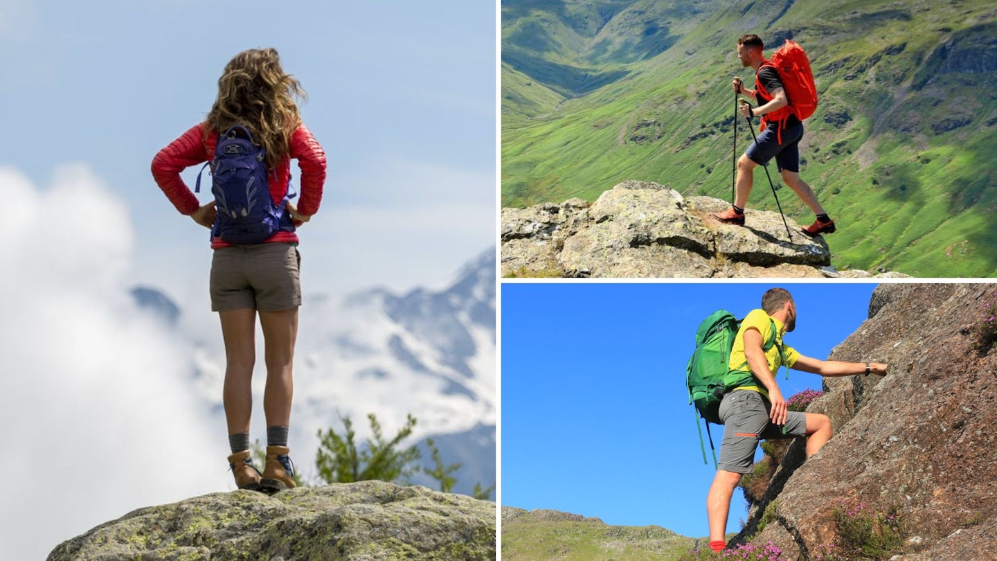 Photos of hikers wearing hiking shorts