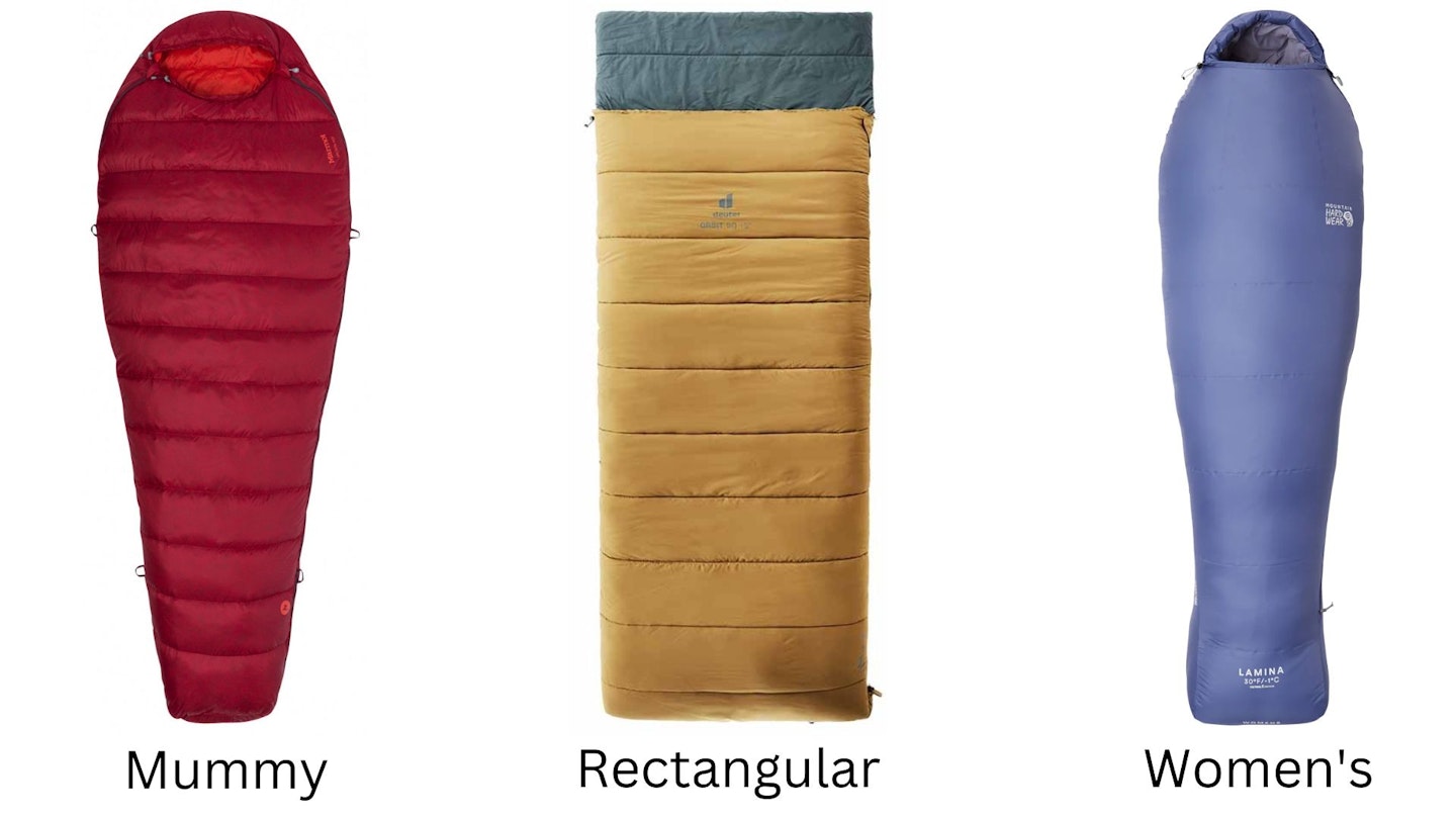 Sleeping bag shapes