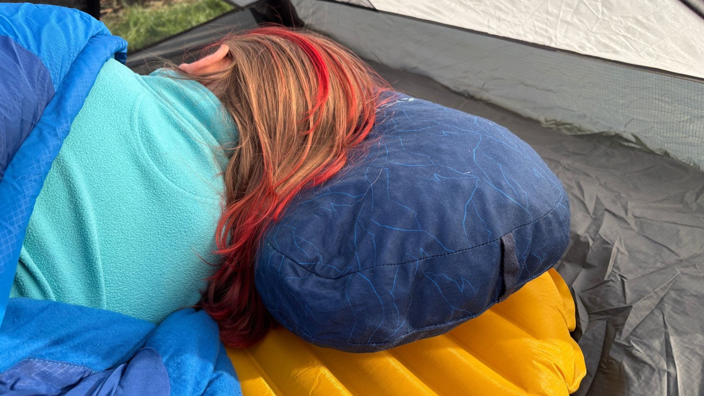 Exped Deepsleep Pillow L on a sleeping mat