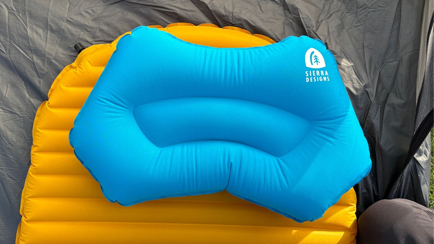 An image of the Sierra Designs Gunnison Pillow in a tent