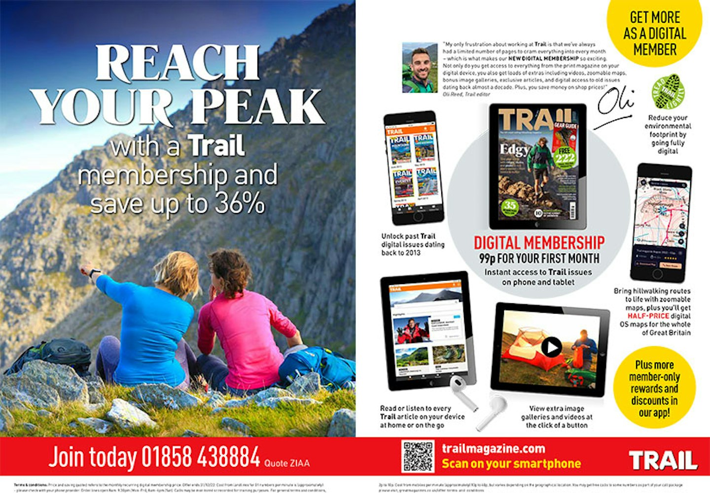Subscription spread from the September 2022 issue of Trail magazine