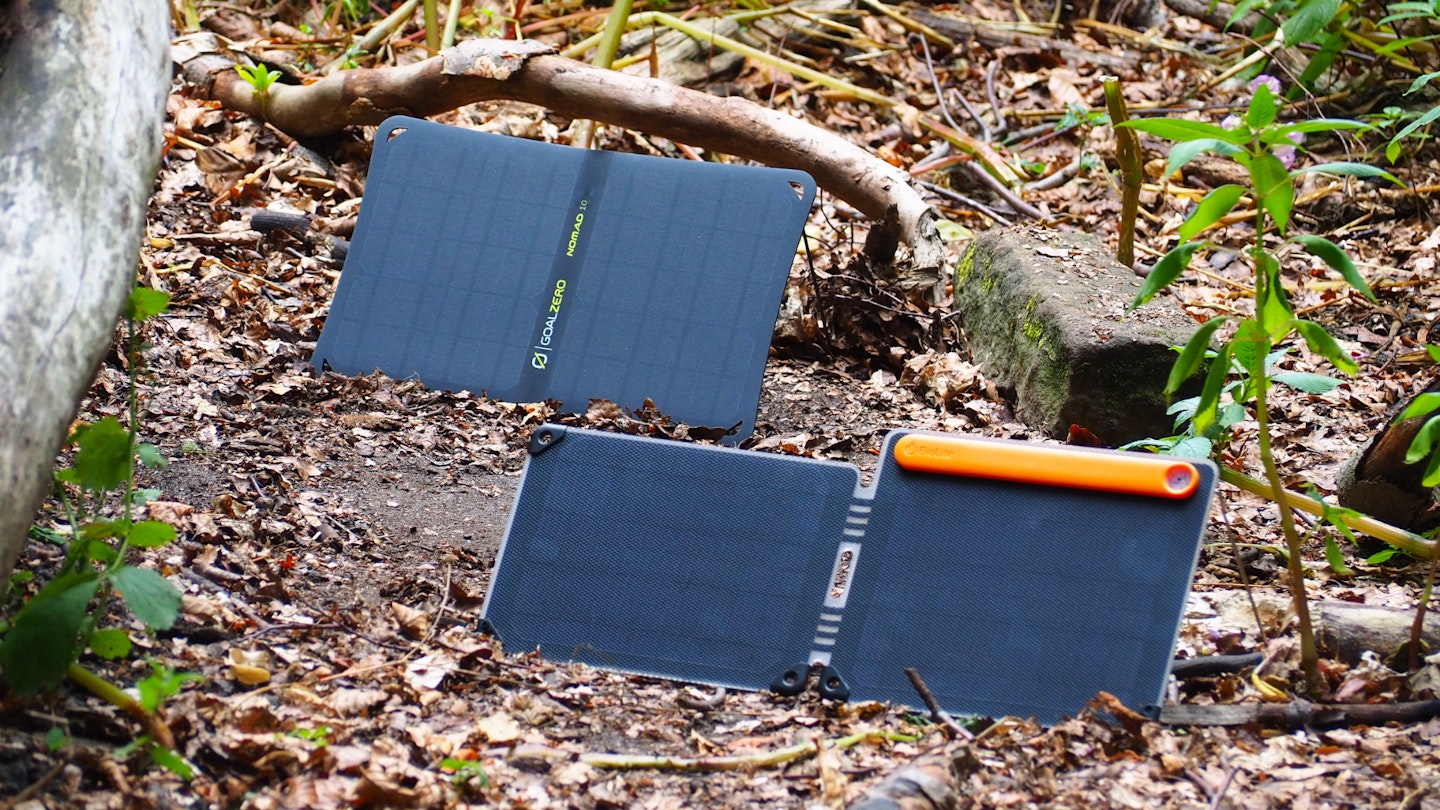 Nomad 10 and SolarPanel10+ in a forest clearing