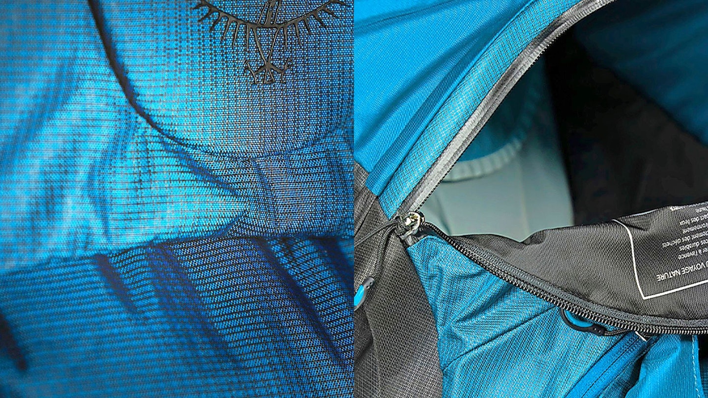 Osprey UNTLD fabric and panel opening