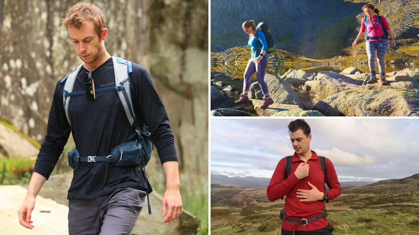 Photos of hikers wearing base layers