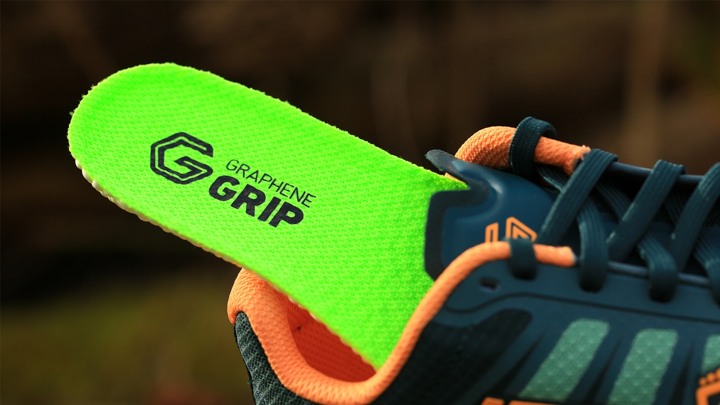 Graphene grip trail running shoe insole