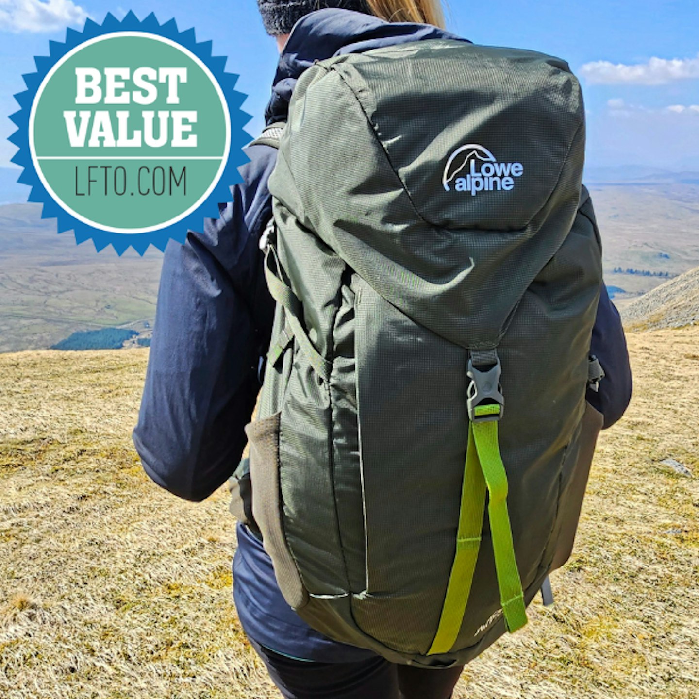 Lowe Alpine AirZone Active 25 on test with award overlay