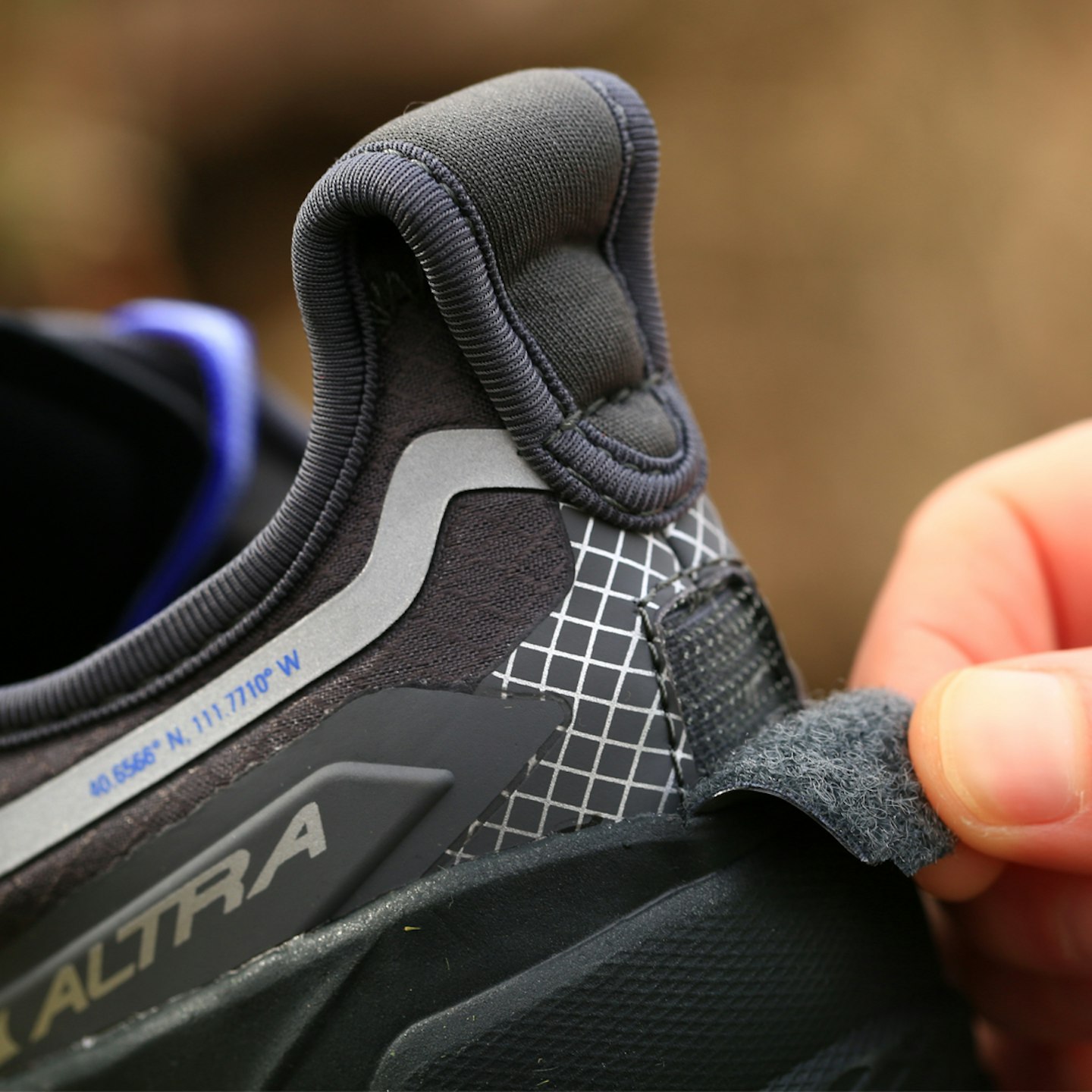 back detail on the Altra Olympus 5 trail running shoe