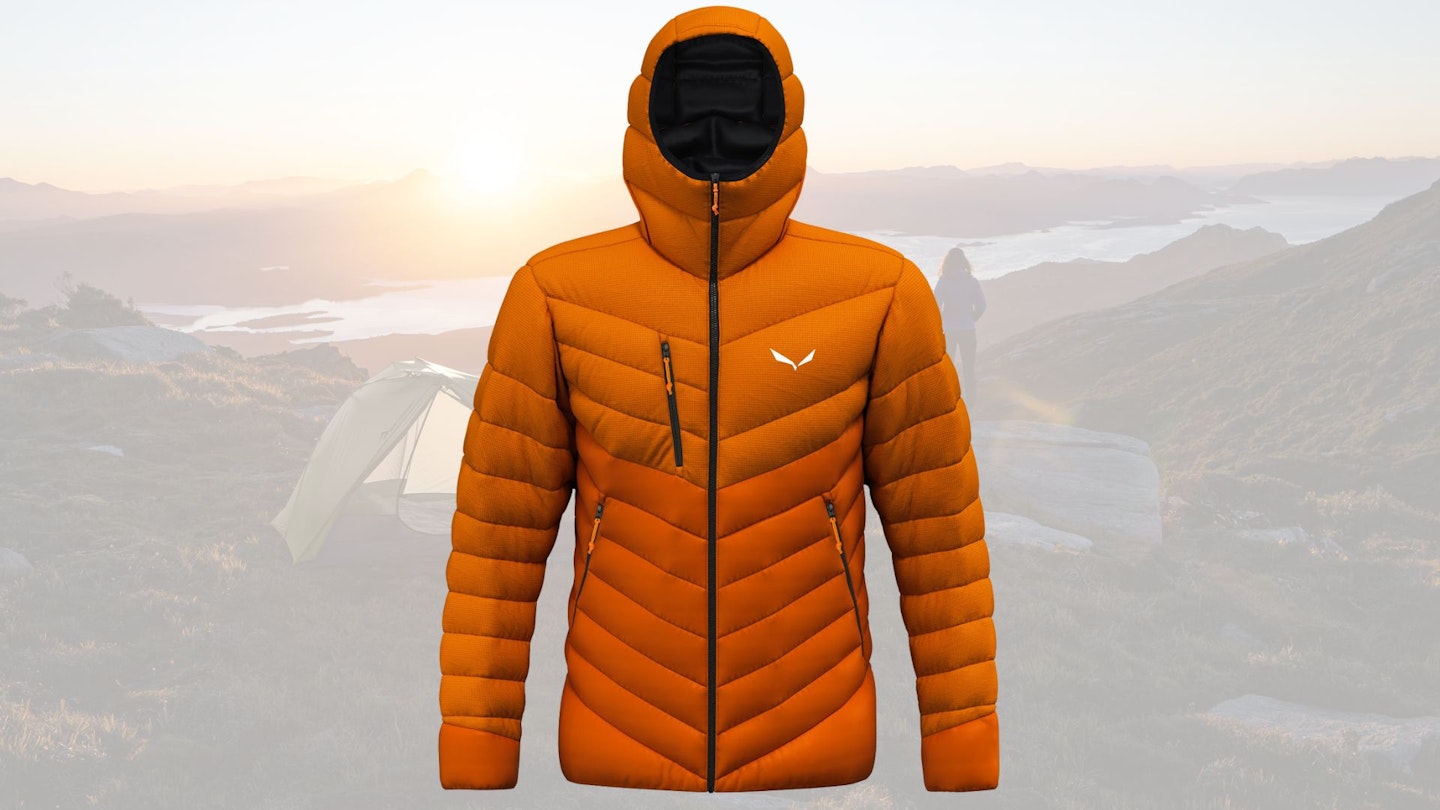 Salewa Ortles Medium 2 Down Jacket with LFTO background