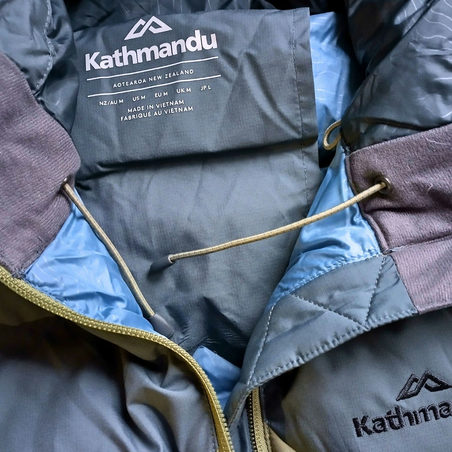 Kathmandu Epiq Hooded Down Jacket hood adjustment toggles