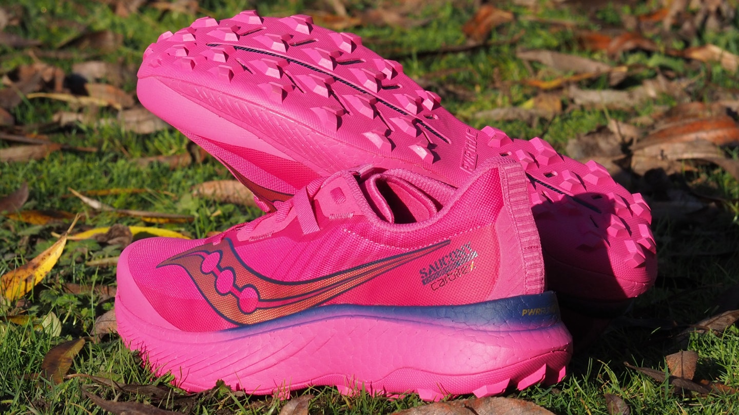 Saucony Endorphin Edge pink, showing profile and sole