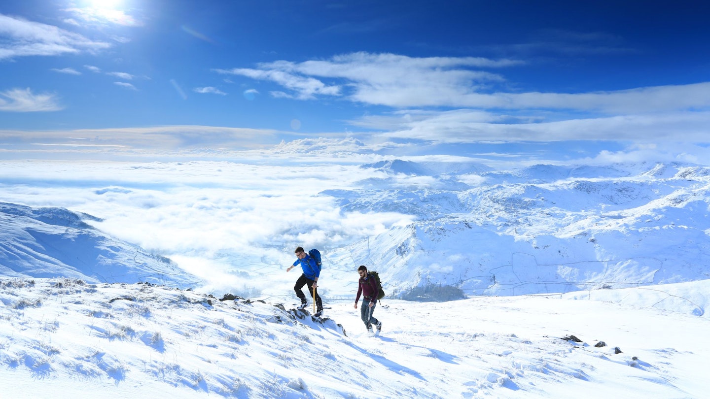 Hikers on Seat Sandal, Lake District, winter hiking tips