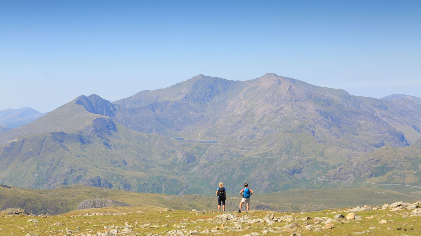 The Snowdon range from the summit plateau of Moel Siabod Moel Siabod Summer Snowdonia North Wales