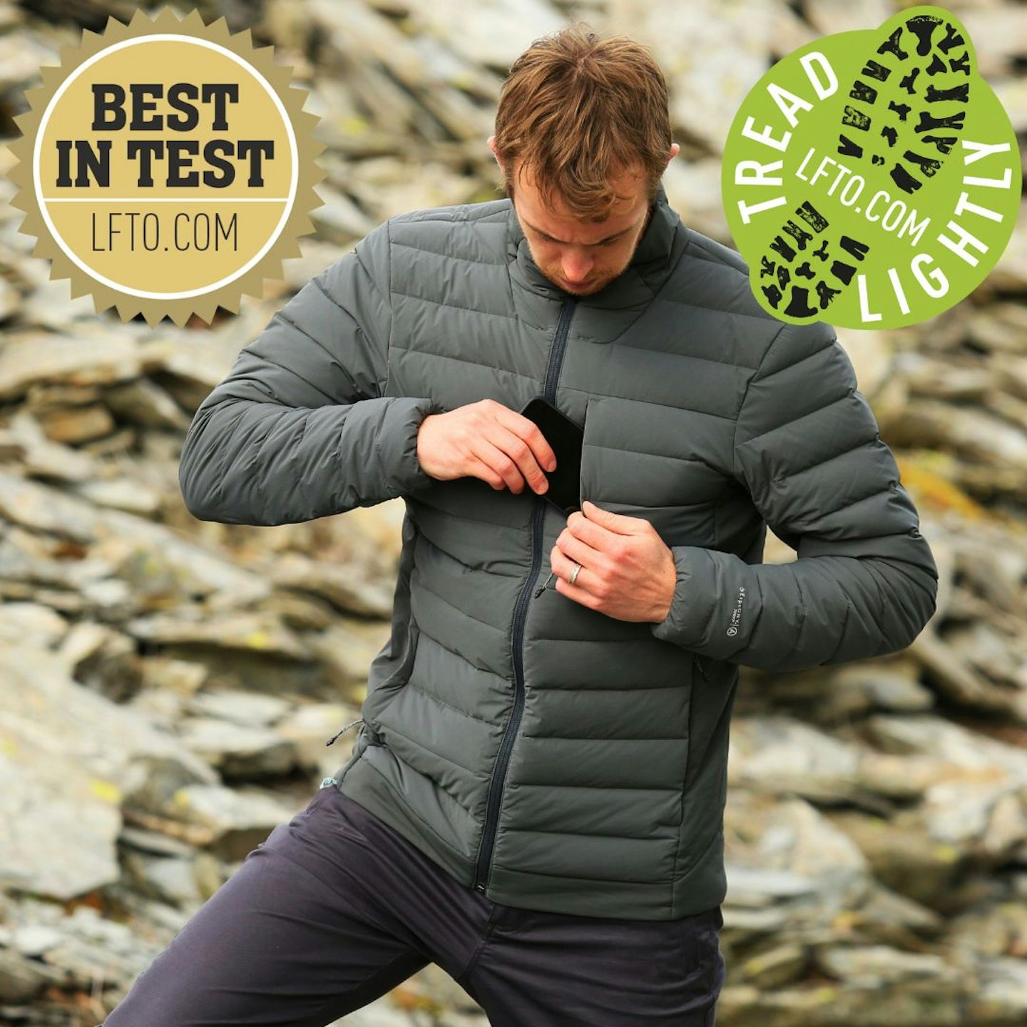 Artilect Divide Fusion Stretch Jacket being worn by a hiker