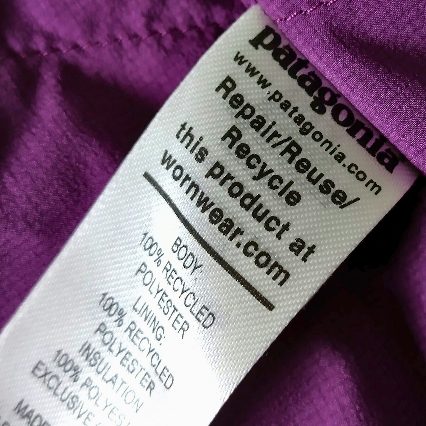 Patagonia Nano Air Light Vest label