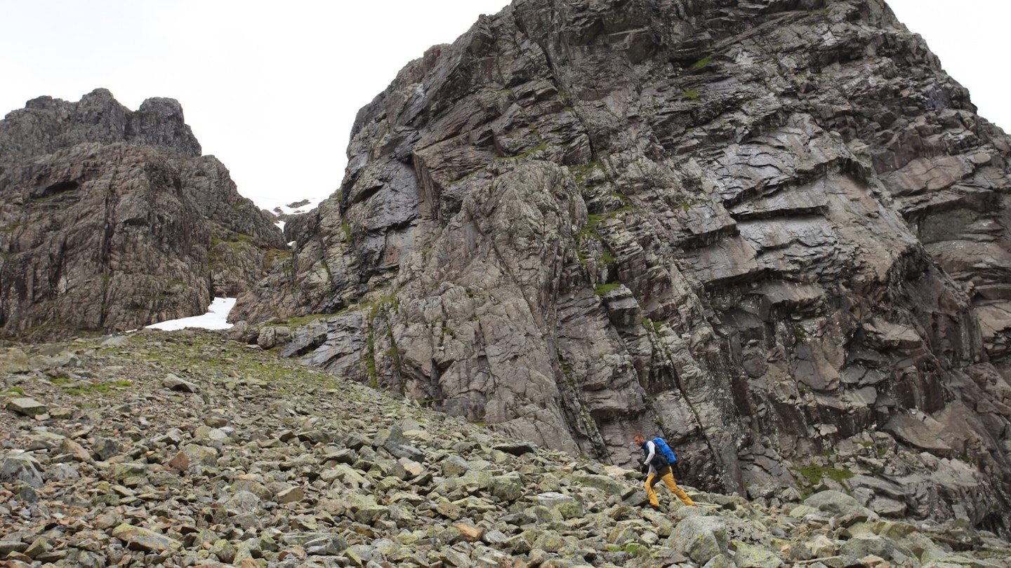 Heading towards the start of Ledge Route via No.5 Gully Ben Nevis