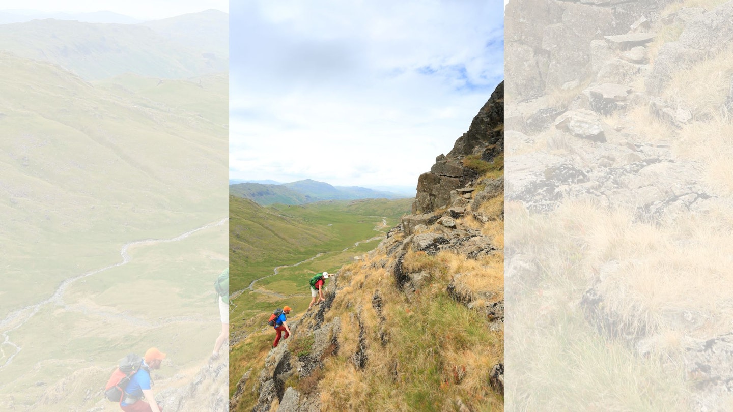 Scrambling up the East Ridge of Ill Crag, Scafell Pike