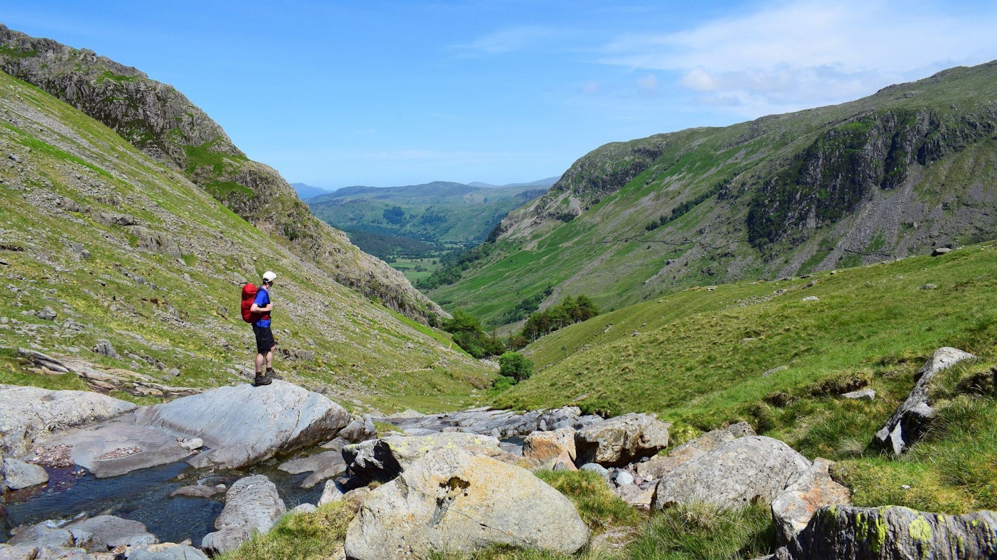 Looking out over Borrowdale from Styhead Gill