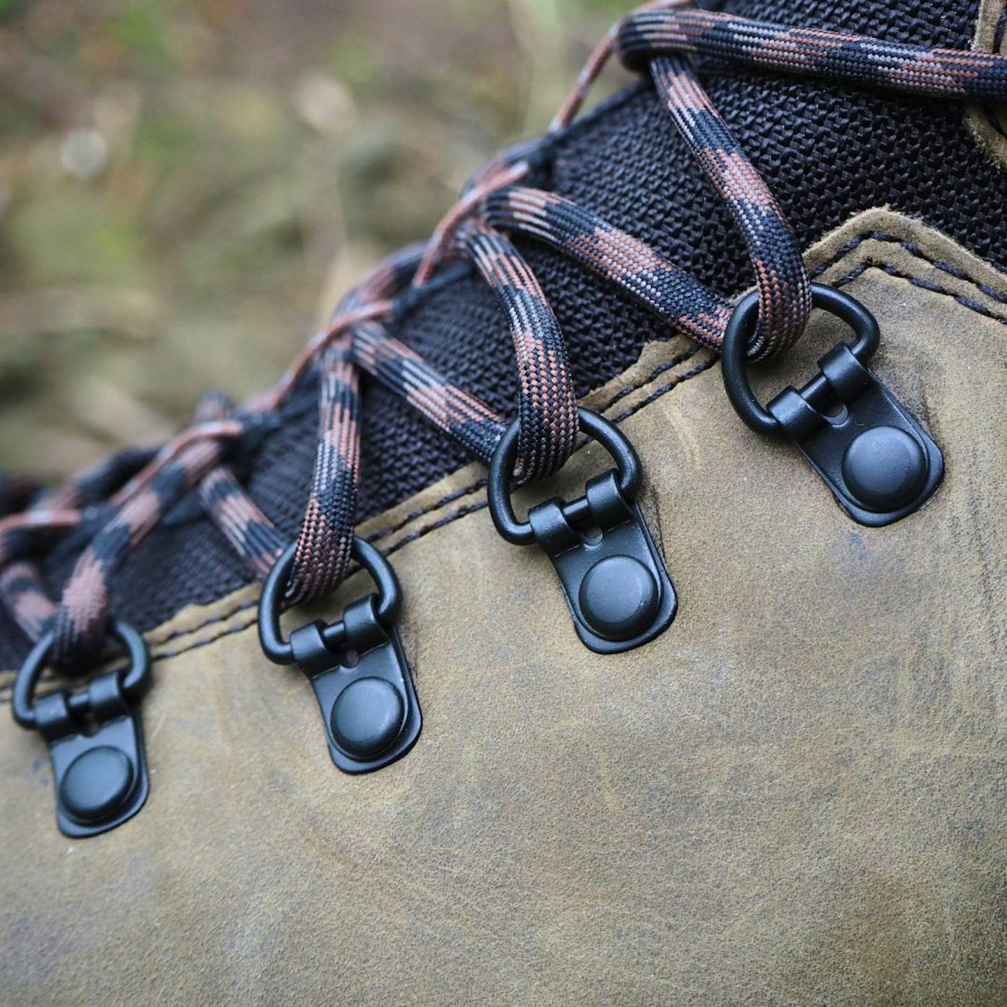 Closeup of Danner Mountain 600 EVO eyelets and laces