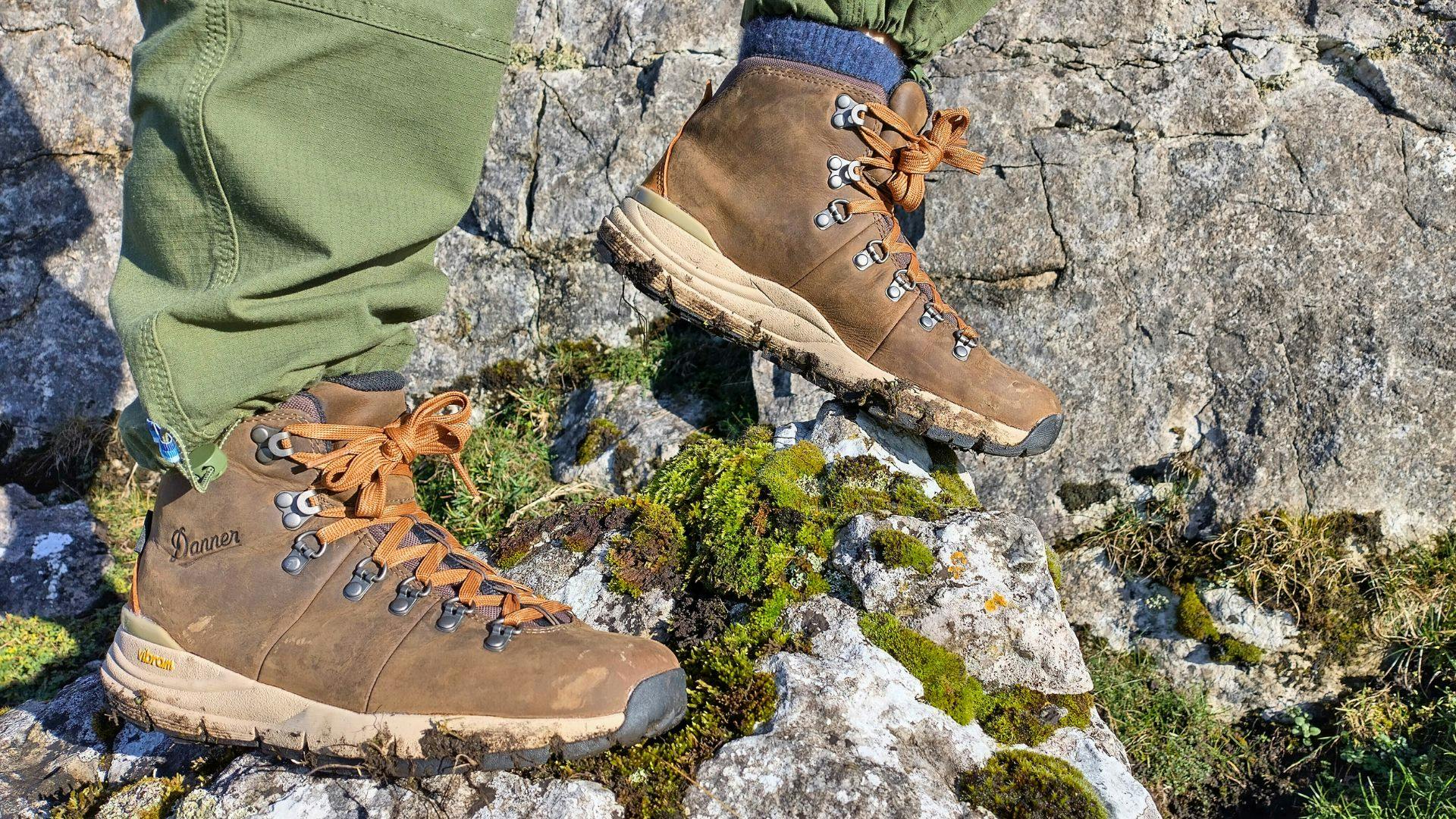 Traditional leather hiking top boots