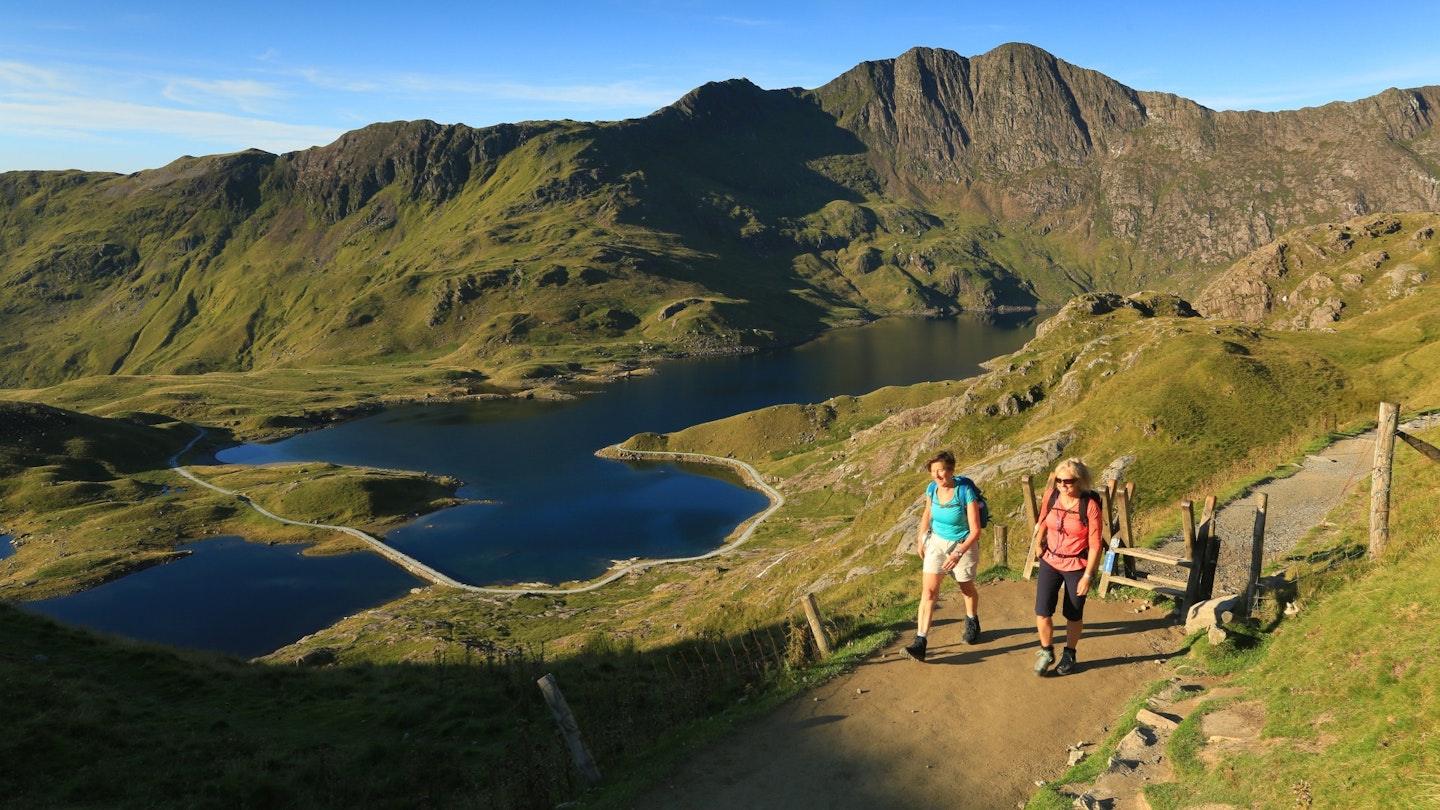 Two female hikers in Snowdon in summer