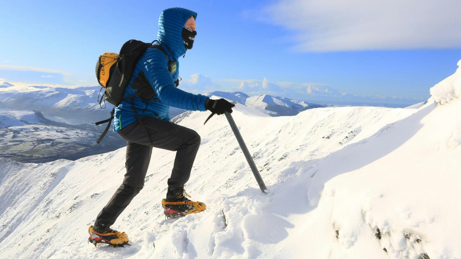 hiking through thick snow