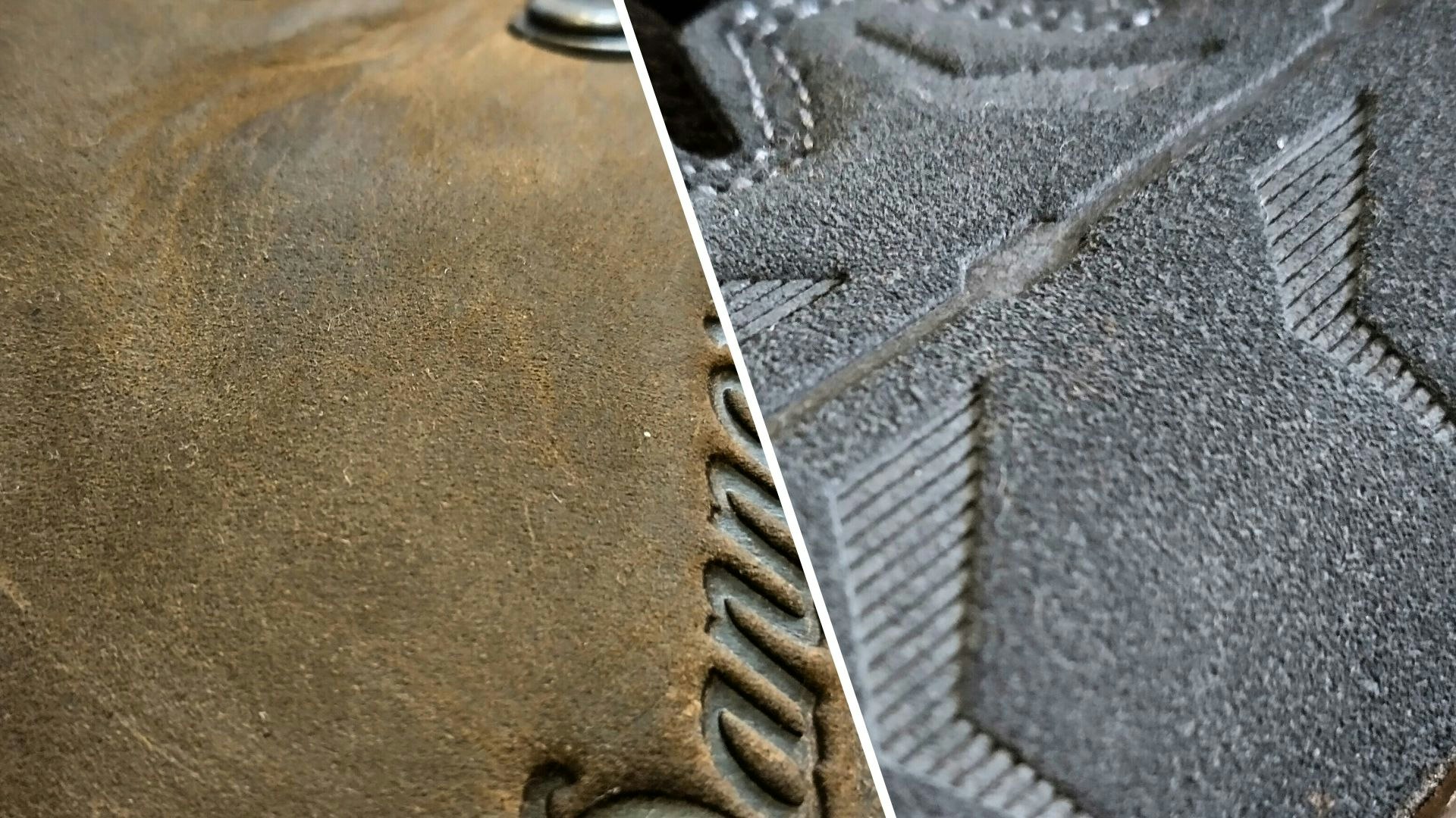 Full grain and suede leather