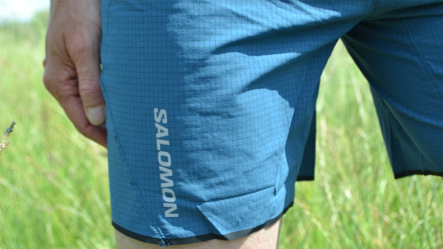 Salomon logo Trail Running Shorts tested by nick hallissey