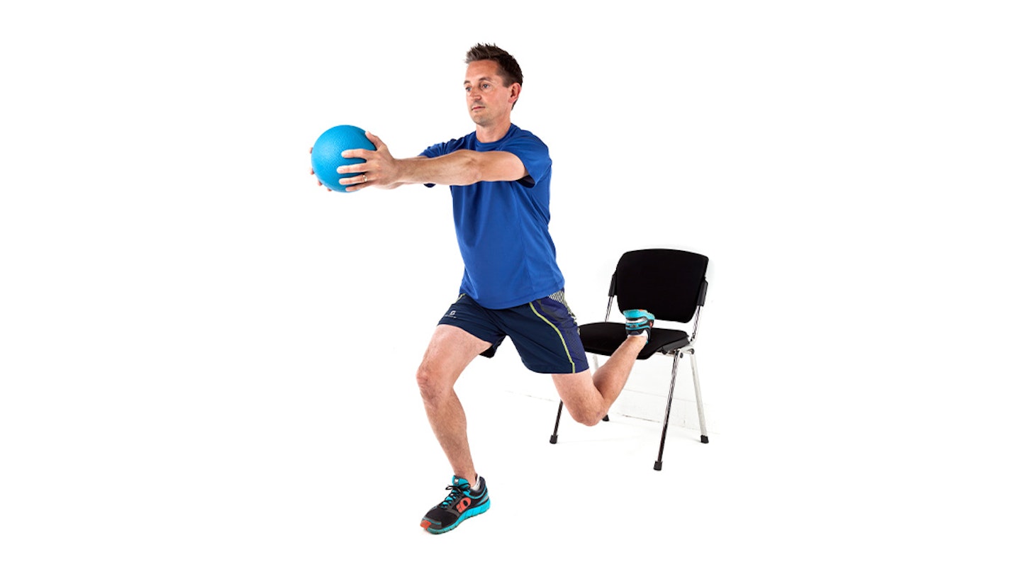 runner doing a stability exercise