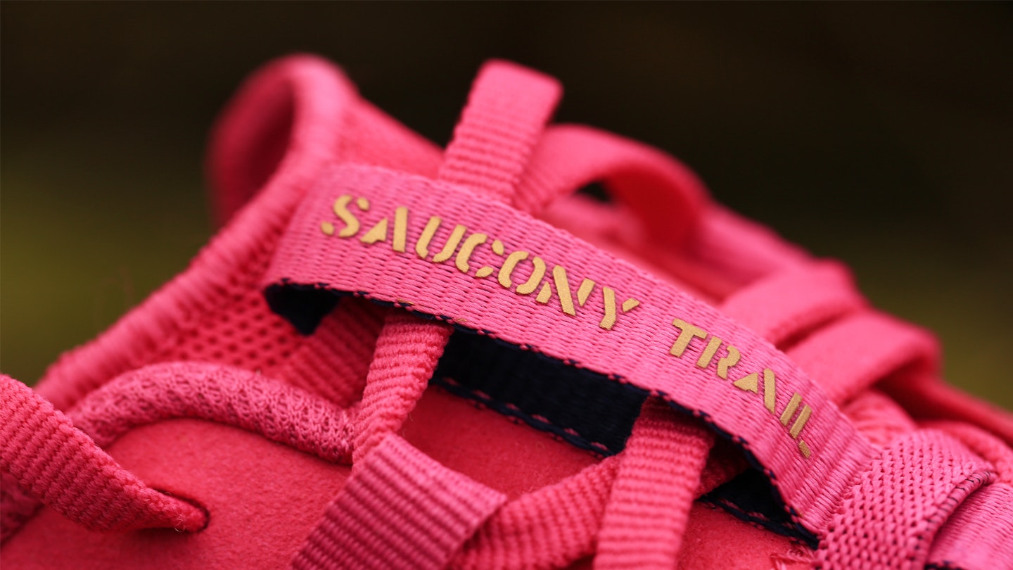 Saucony Endorphin Edge trail running shoe tongue