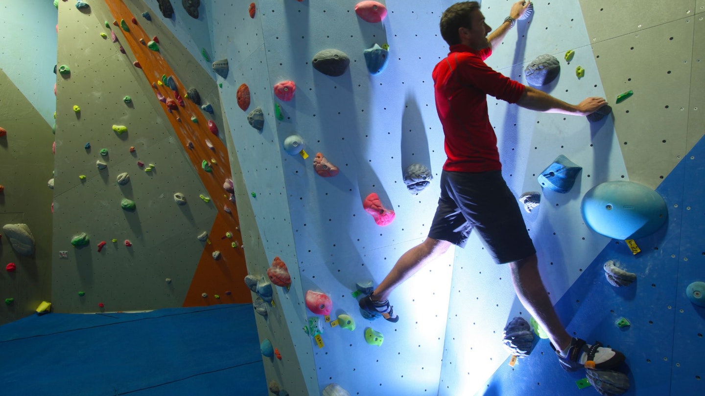 Person on a rock wall