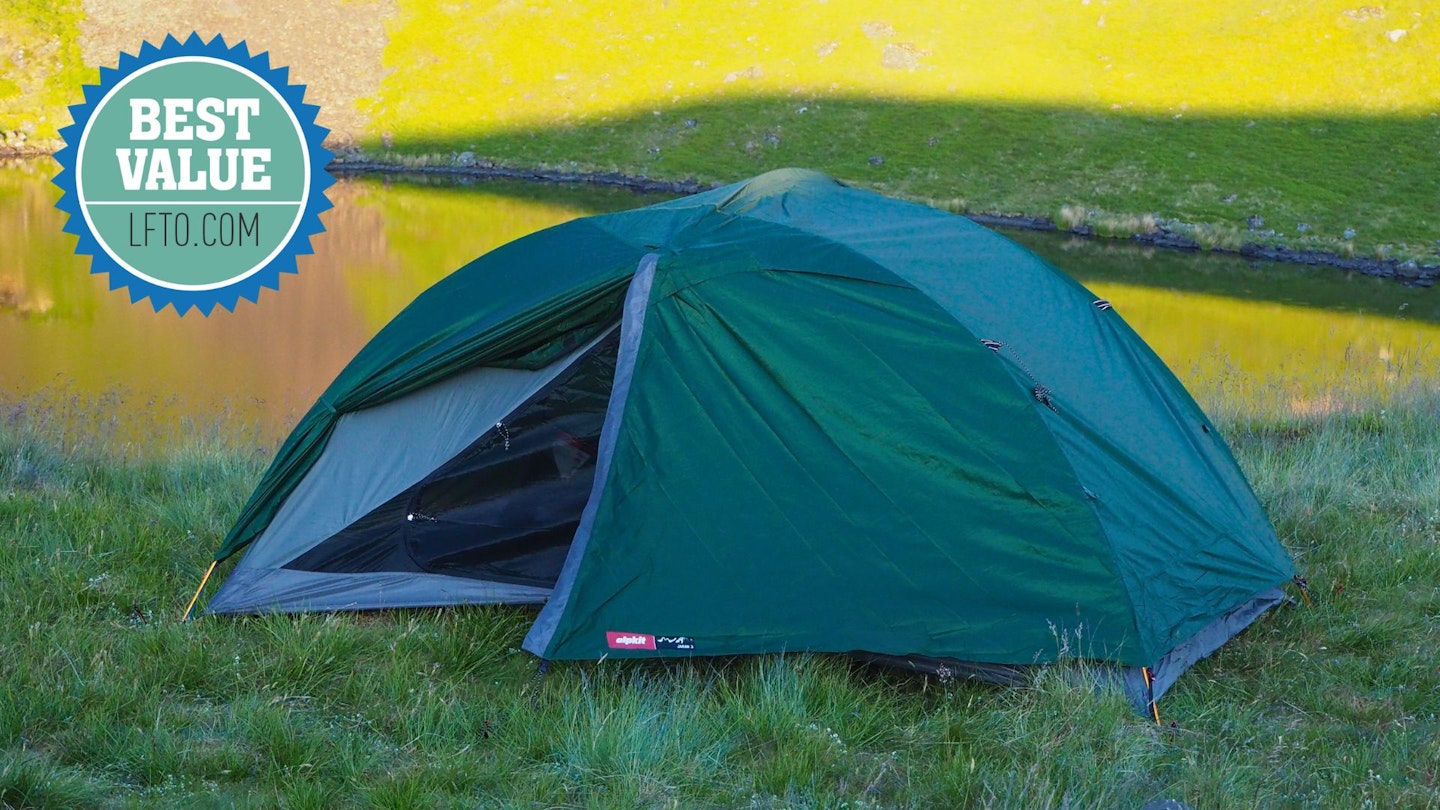 Alpkit Jaran 3 pitched next to a lake