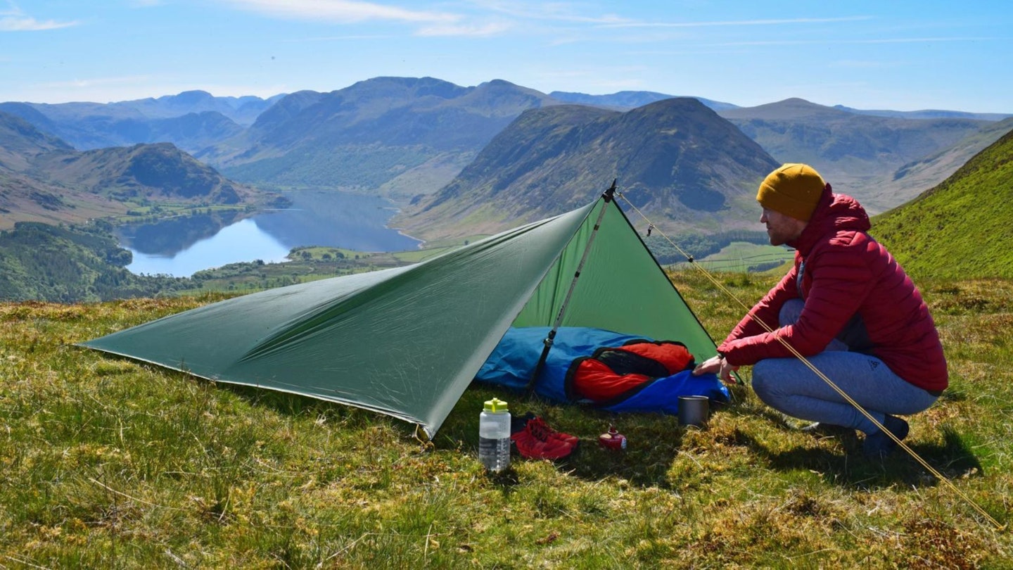 Hiker rarp camping Lake District