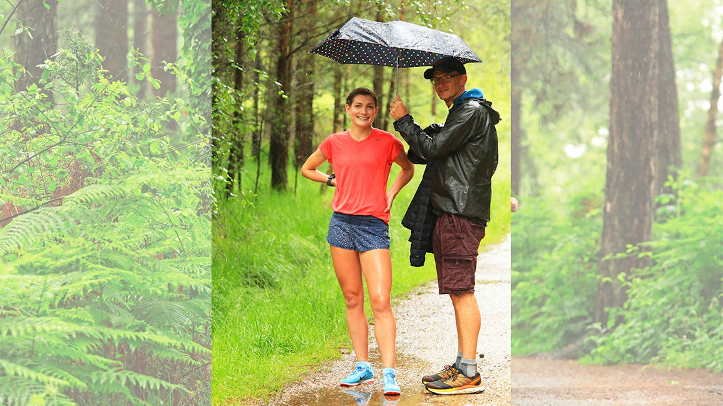 two people under umbrella