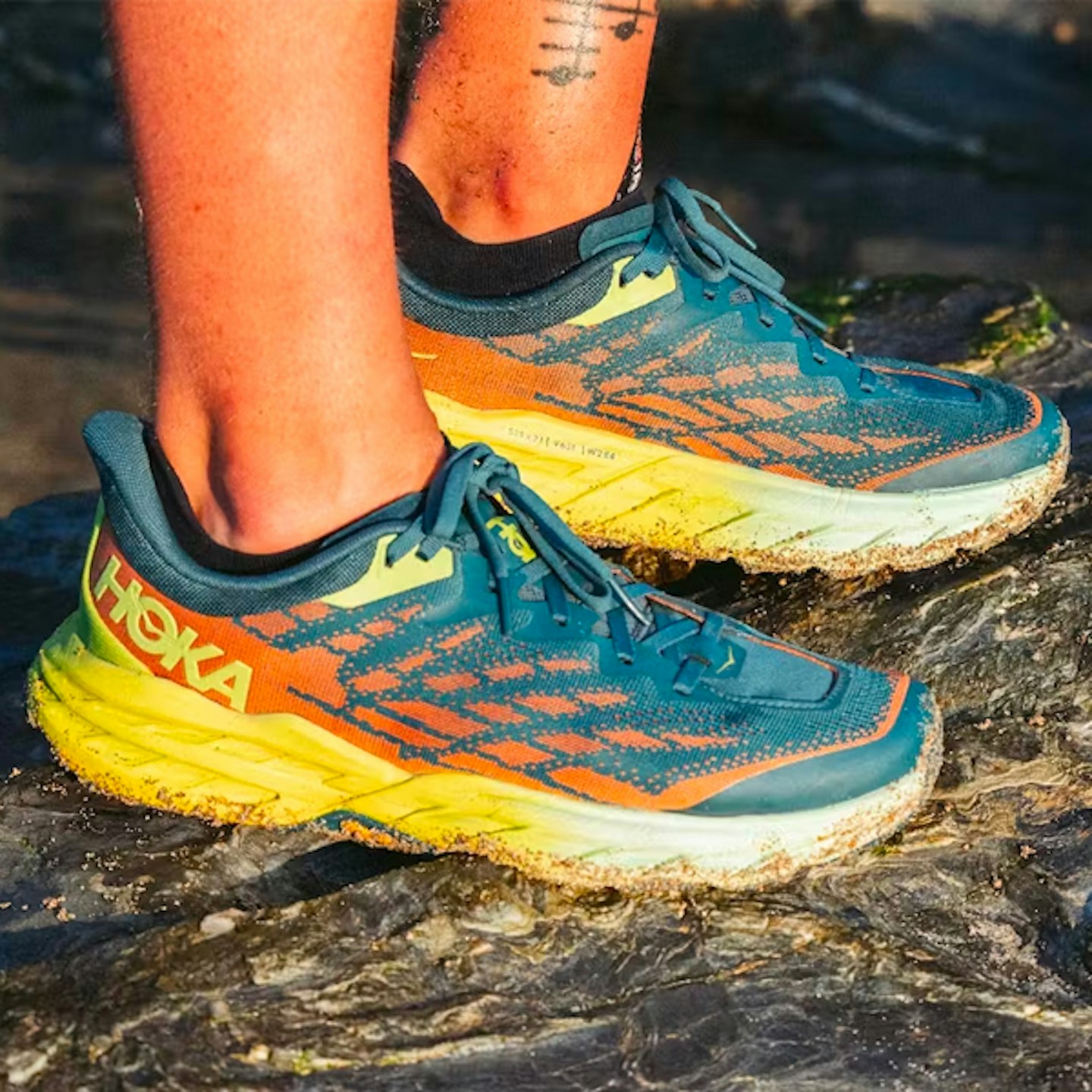 Hoka Speedgoat 5 running shoes for love trails festival