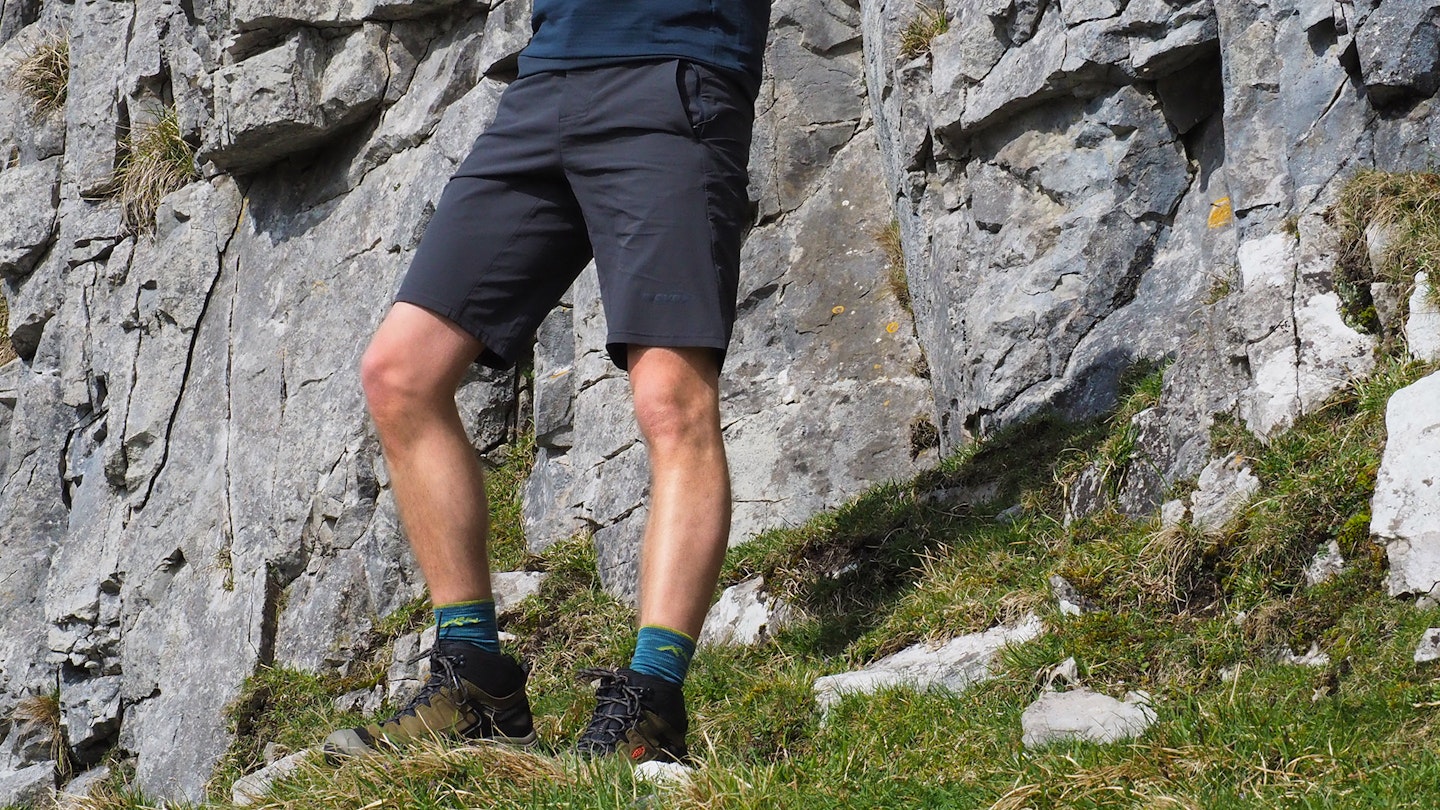 Hiker wearing Inov8 Venturelite 11” Shorts